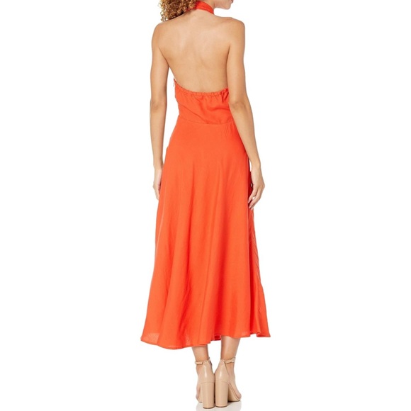 NWT- ASTR The Label ‘Keava’ GORGEOUS Linen Halter Flare Skirt Midi Dress - Picture 2 of 7